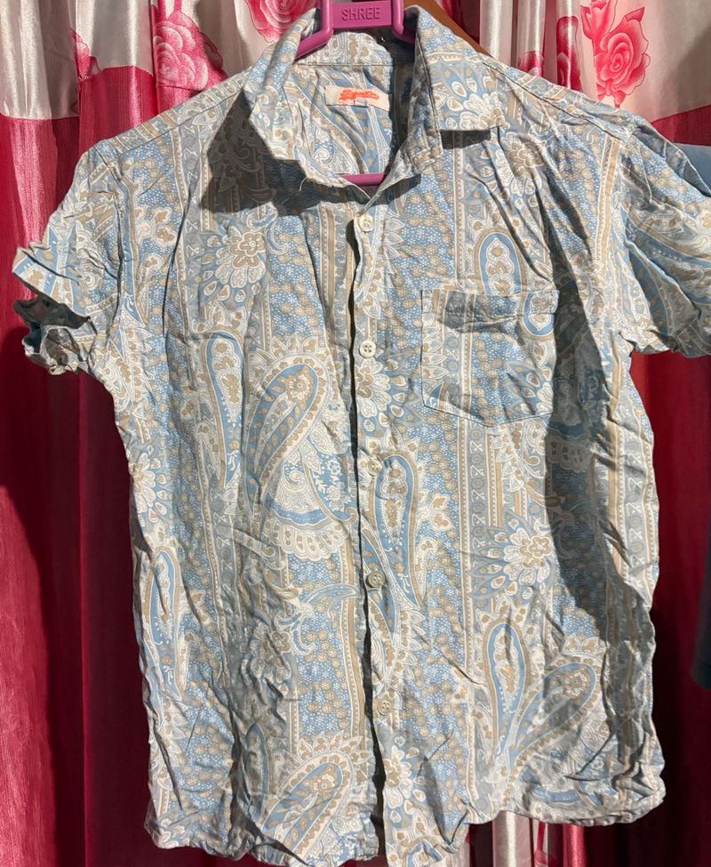 Boys Short Sleeve Printed Shirt