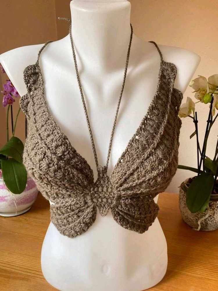 Crochet Butterfly Halter Top
