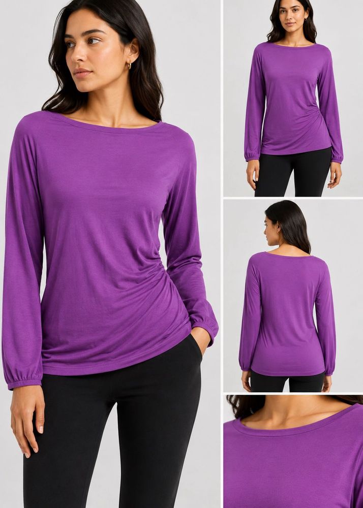 Purple Long Sleeve Tunic Top