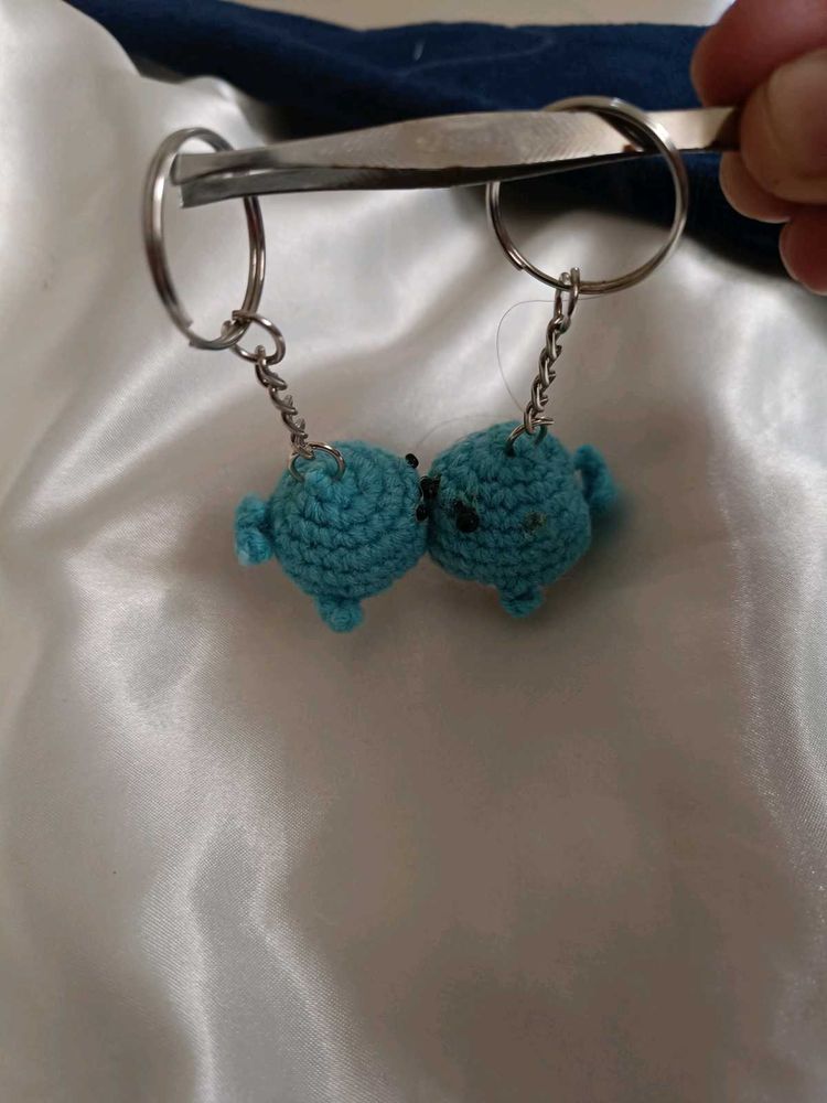 Cute whale magnetic Crochet  Keychain