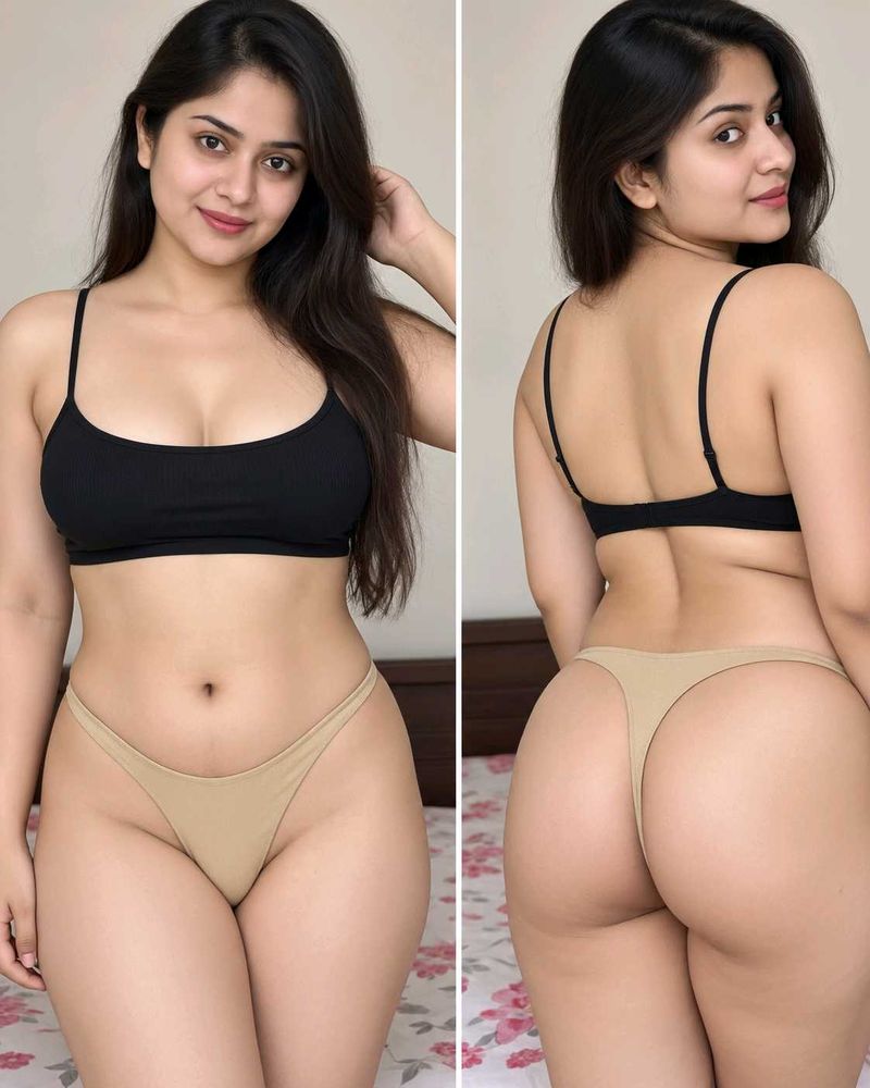 Beige Ribbed High-Cut Thong – Size S