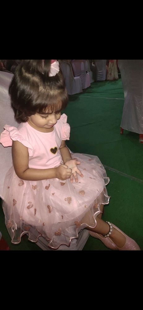Very Preety pink gliterry frock