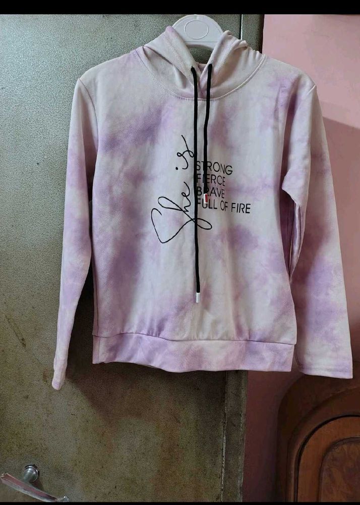 Tie-Dye Hoodie with Graphic Print