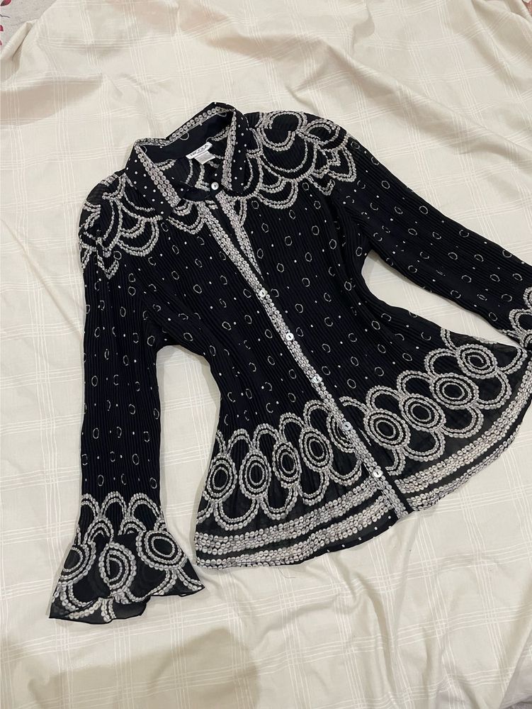 Embellished Black y2k top