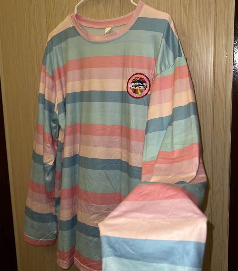 Japenese Pastel Stripe Long Sleeve Shirt