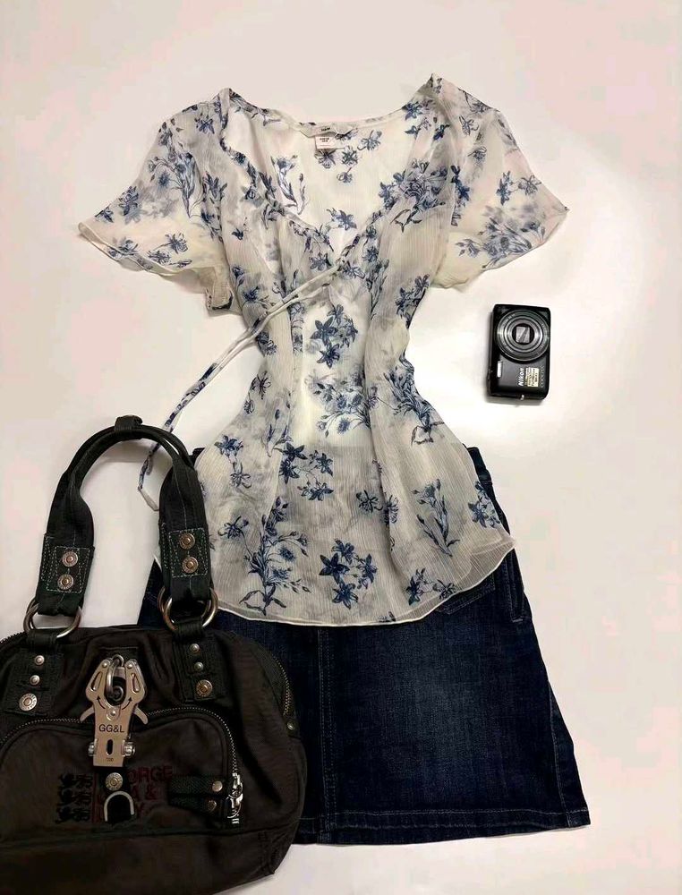 h&amp;m sheer floral top