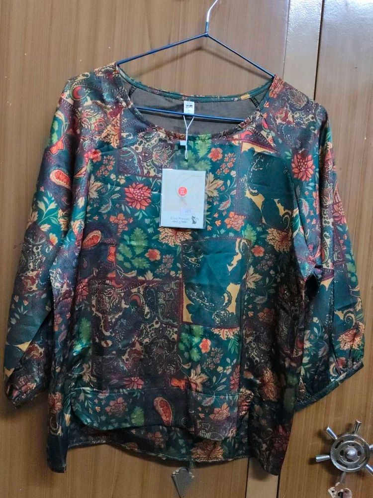 Floral Patchwork Print Top