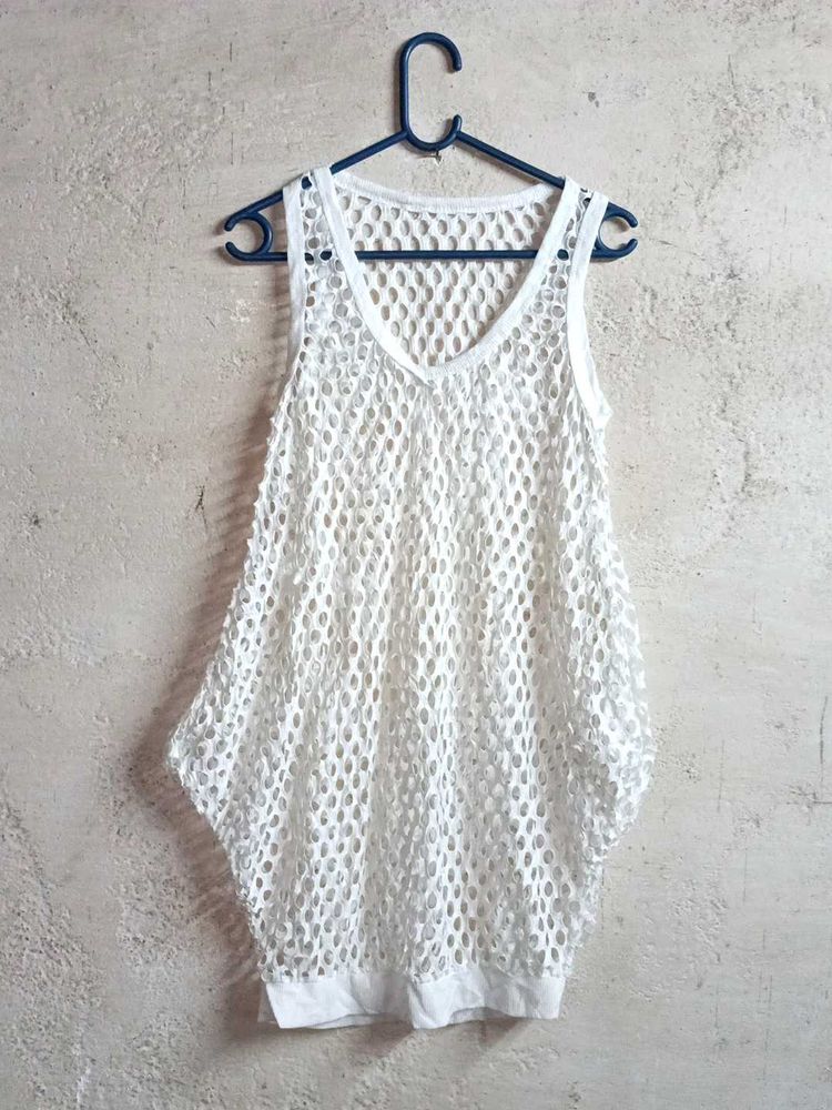 Summer Fashion Mesh Tank Top Vest White
