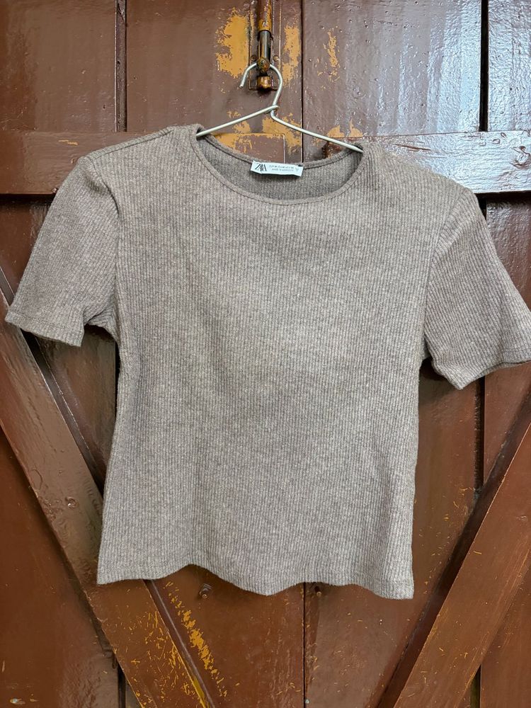Zara Ribbed Knit Top