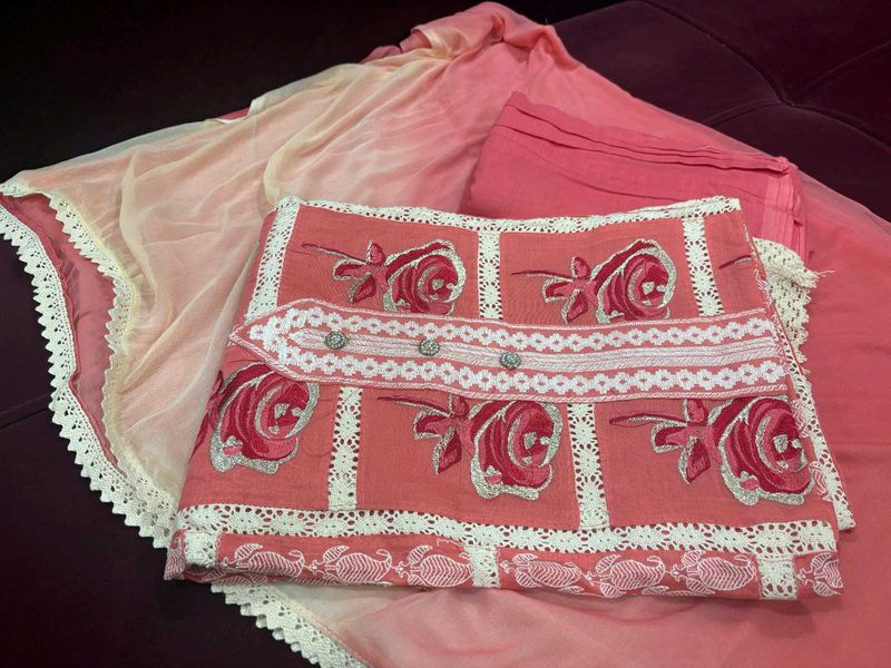 Embroidered Kurta Set with Dupatta