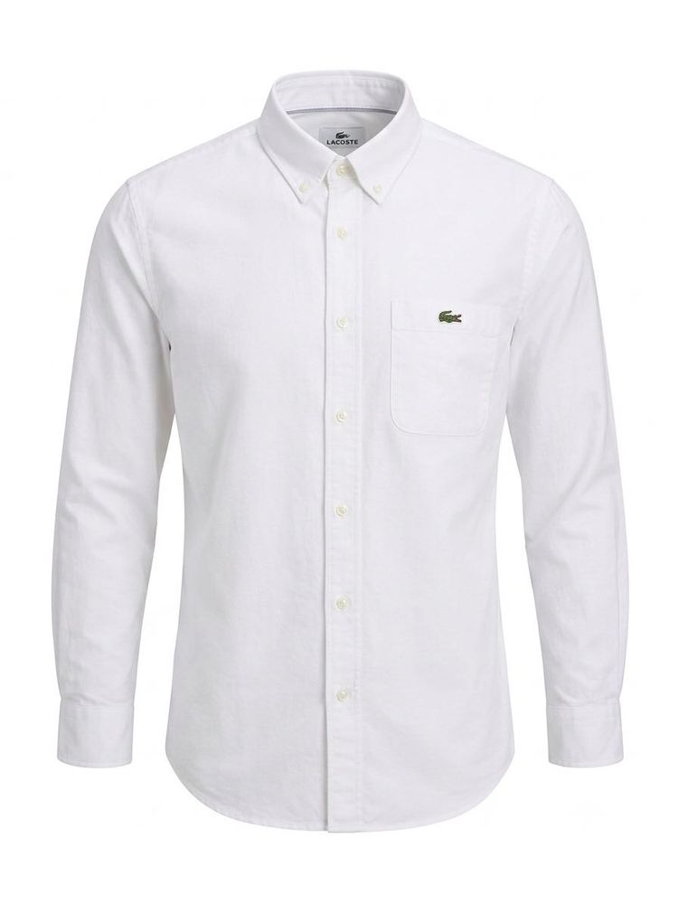 Authentic Lacoste White Button-Down Shirt