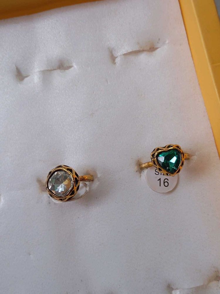 Elegant Ring Set - Heart &amp; Round Cut