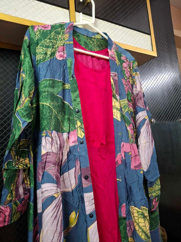 Floral print shrug and a slip