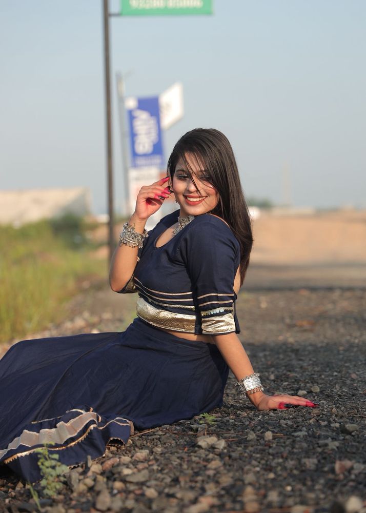 Navy Blue Lehenga Choli Set