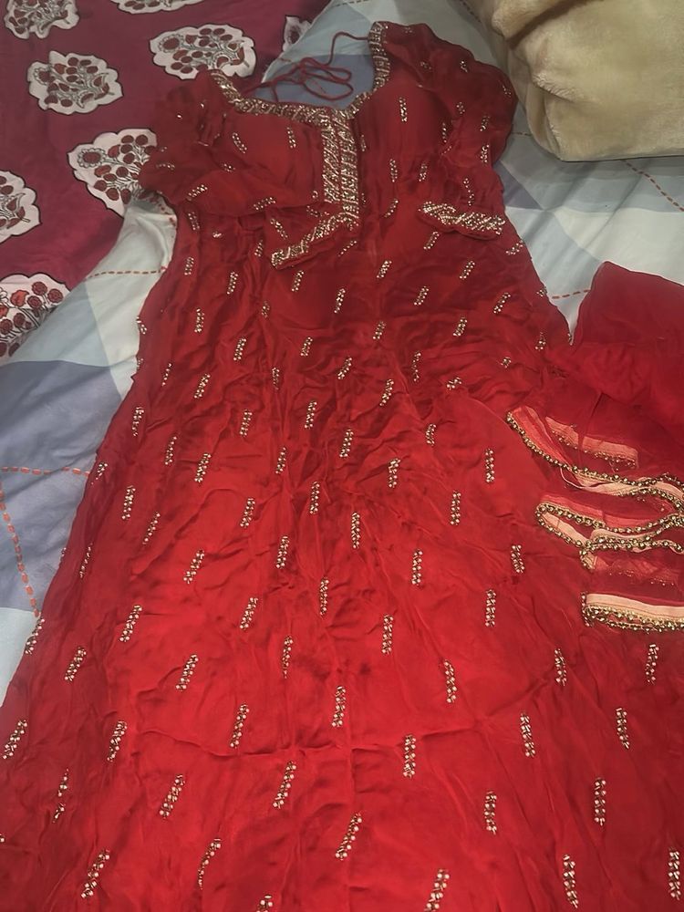 Red Embellished Lehenga Choli