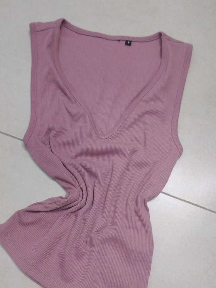 Ribbed V-Neck Tank Top