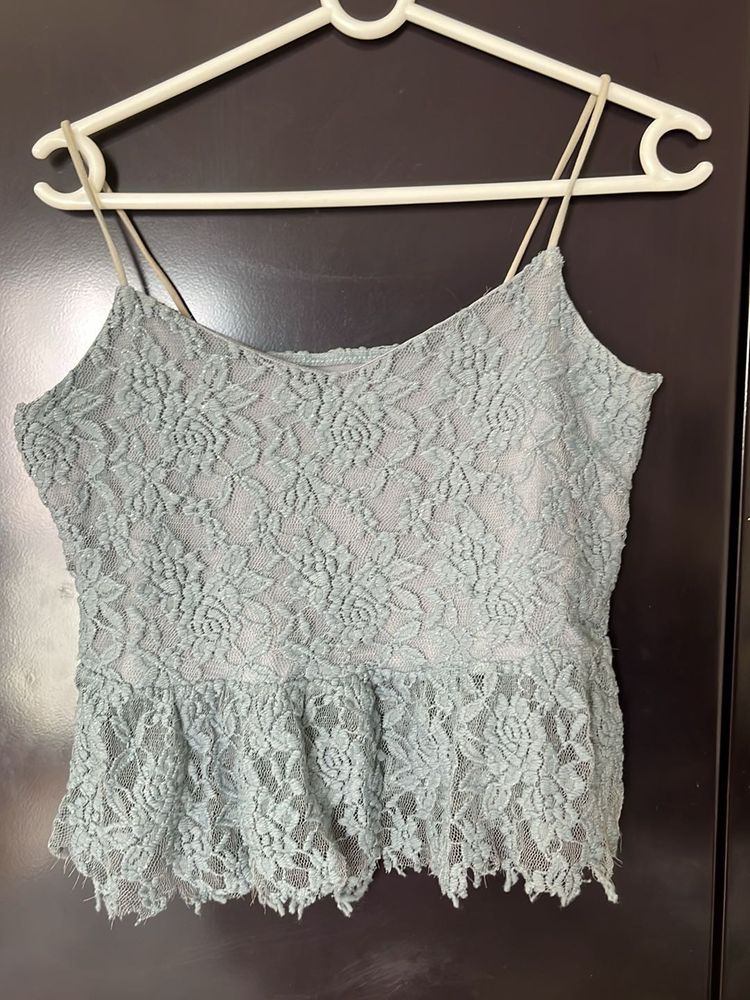 Lace Cami Peplum Top