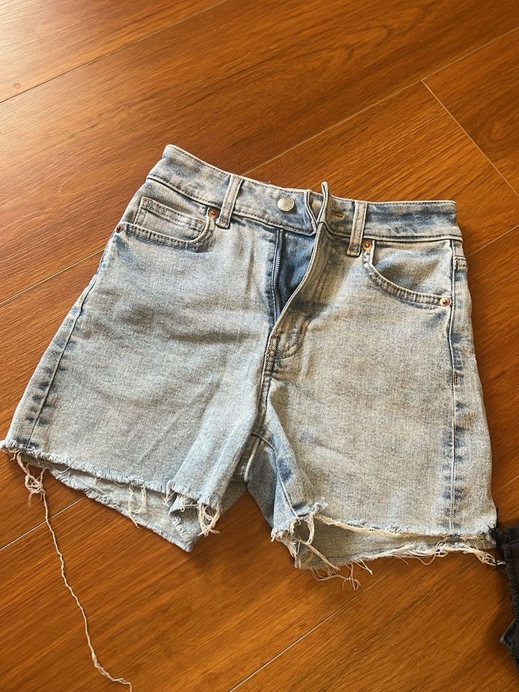Light Wash Denim Cutoff Shorts