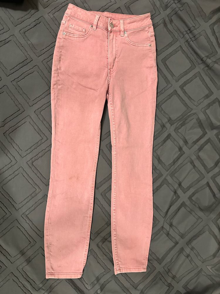 H&amp;M Dusty Pink High-Waist Skinny Jeans 🌸