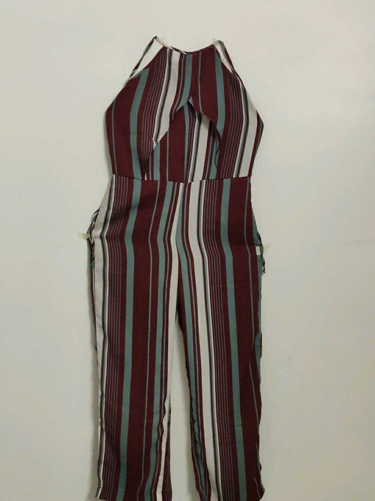 Striped halter neck Jumpsuit