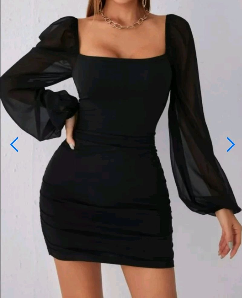 Classic LBD with Puff Organza Sleeves