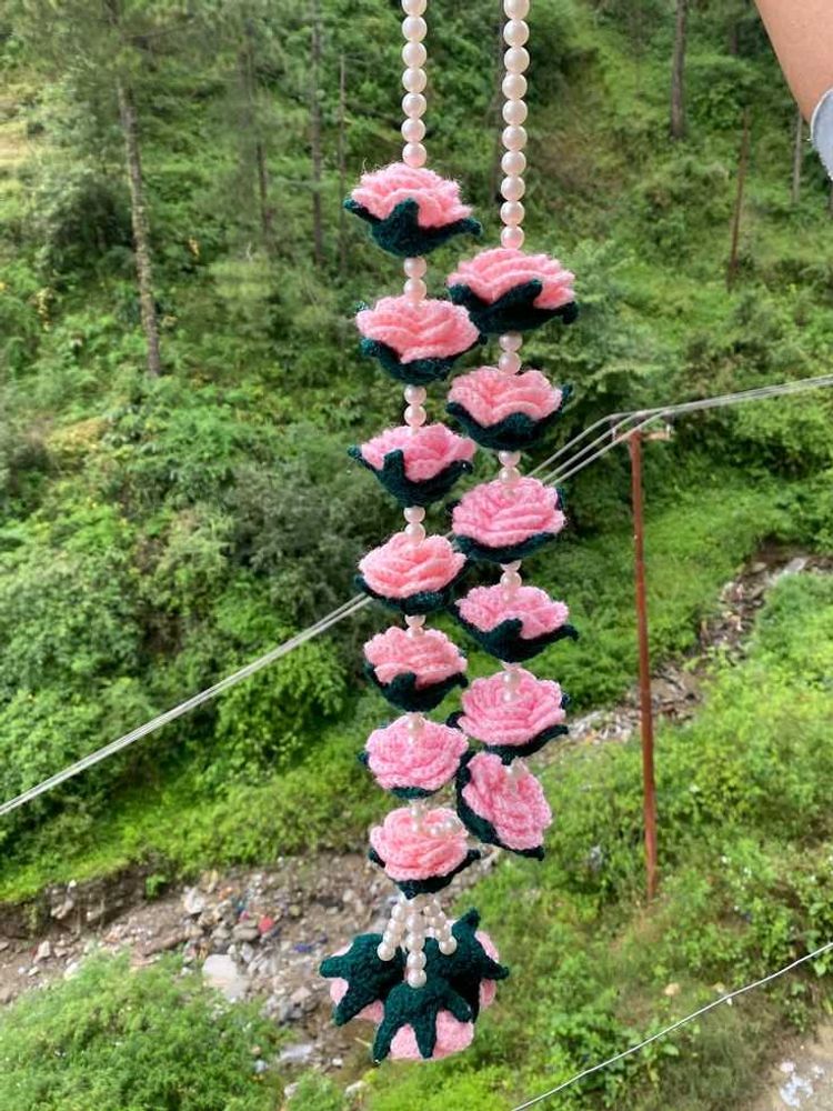Handmade Crochet Rose Garland