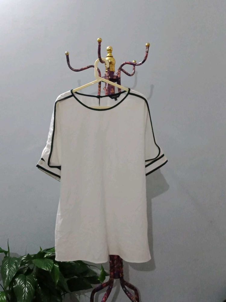 White Tunic with Black Trim