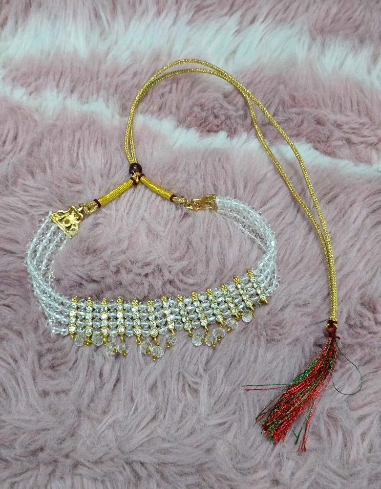 Stunning Crystal &amp; Gold Choker Necklace