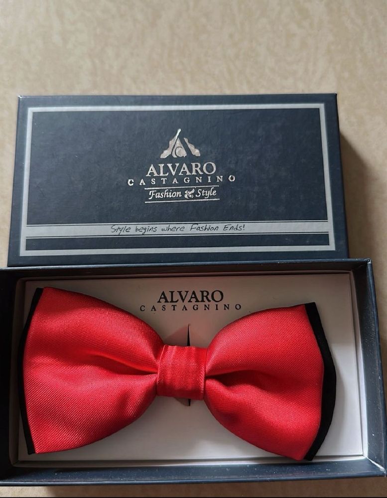Red Bow Tie with Black Trim