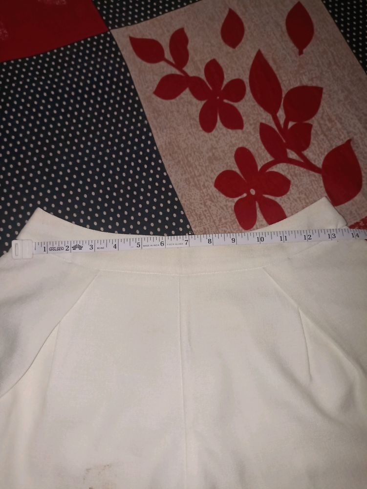 Office White Shorts Cum Skirt Pant