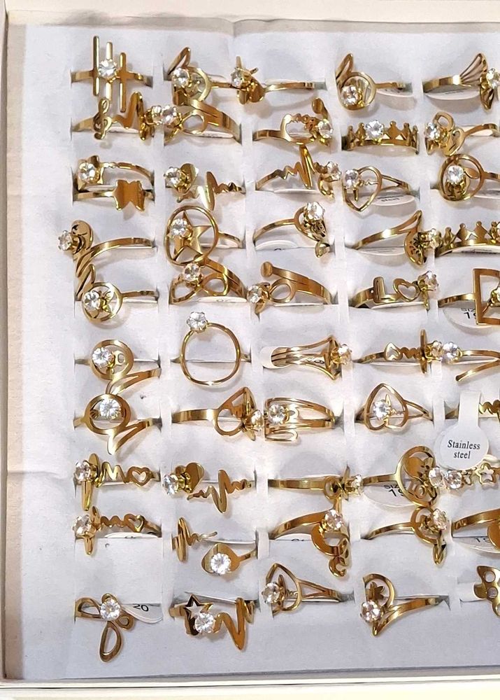 Fashionable Anti Tarnish Rings Set (100 pcs)