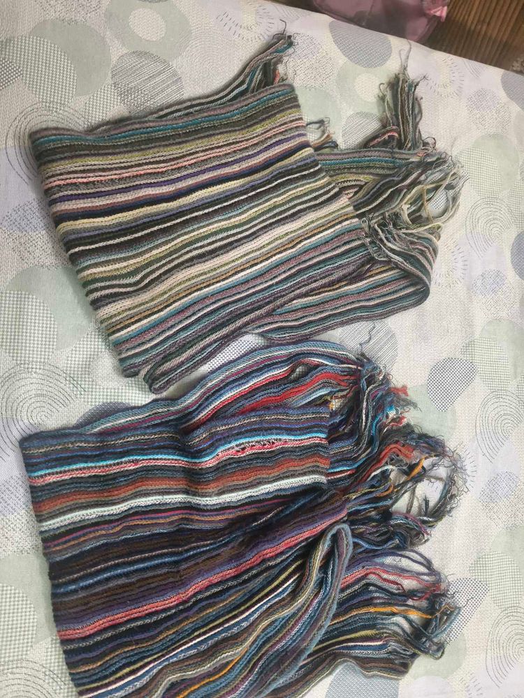 Striped Scarf Set - Two Scarves