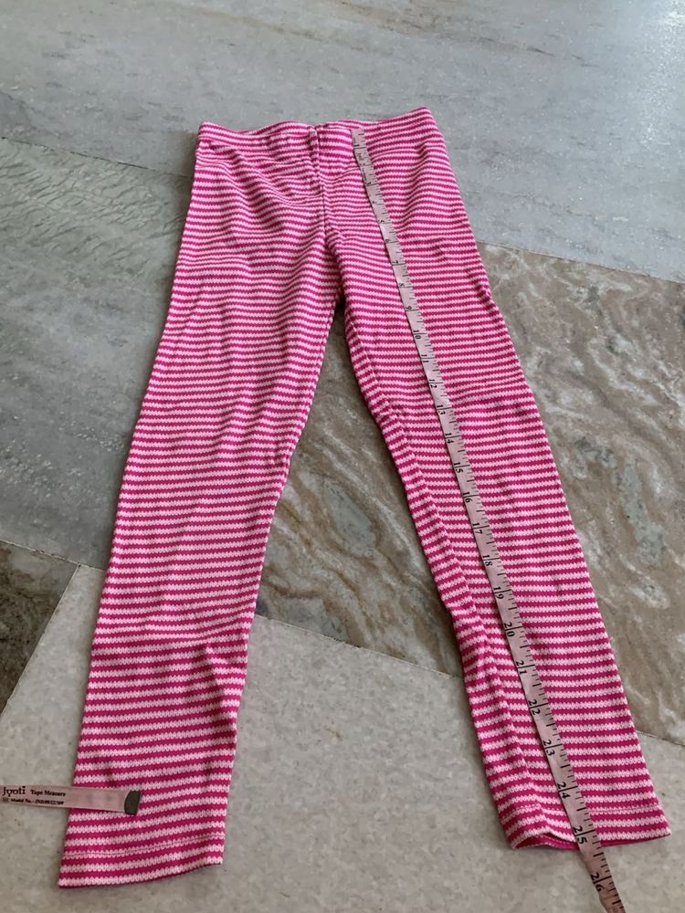 Pink Striped Leggings