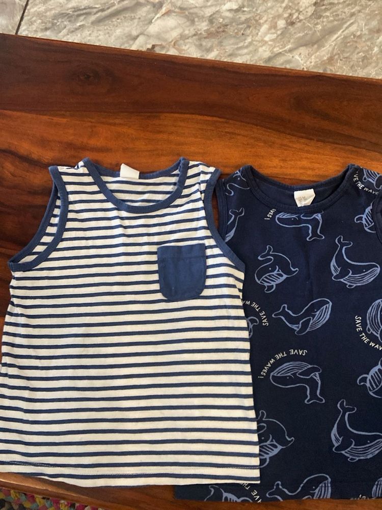 Kids' Blue Whale &amp; Striped Tank Tops (2-Pack)