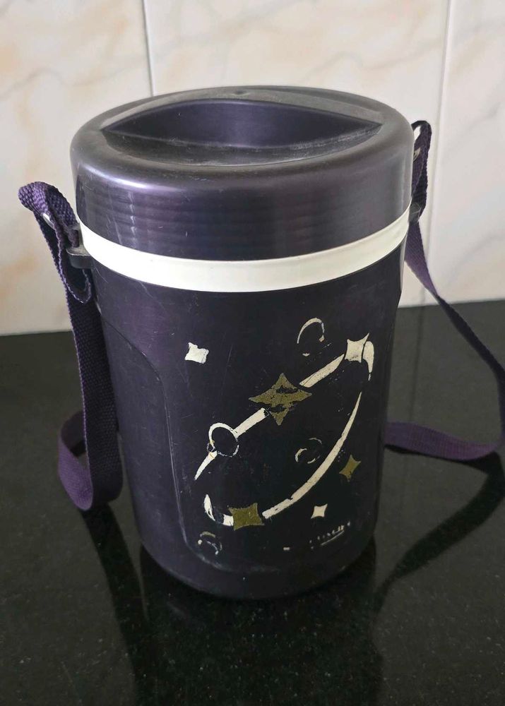 Durable Purple Lunch Box with Strap