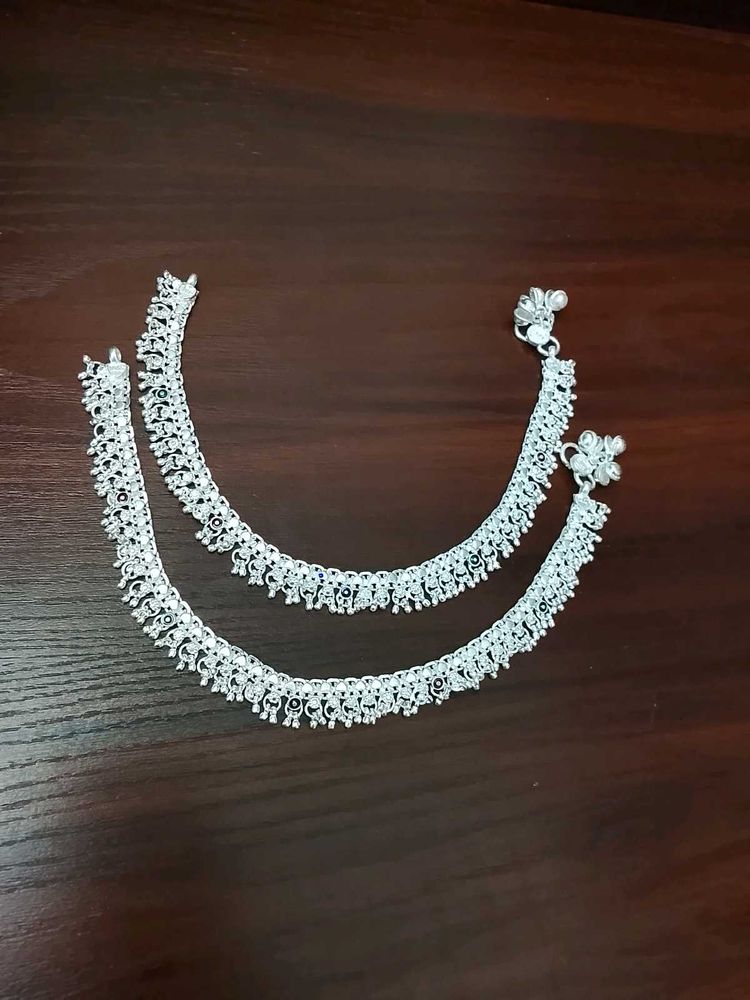 Elegant Silver Tone Anklets