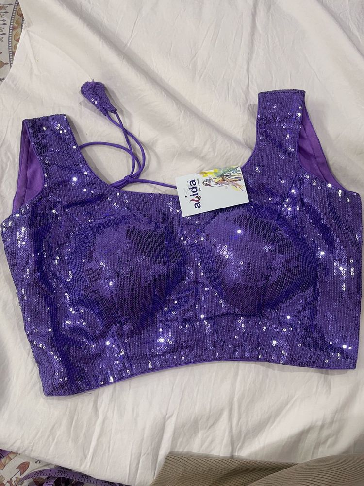 Sparkling Purple Sequin Blouse