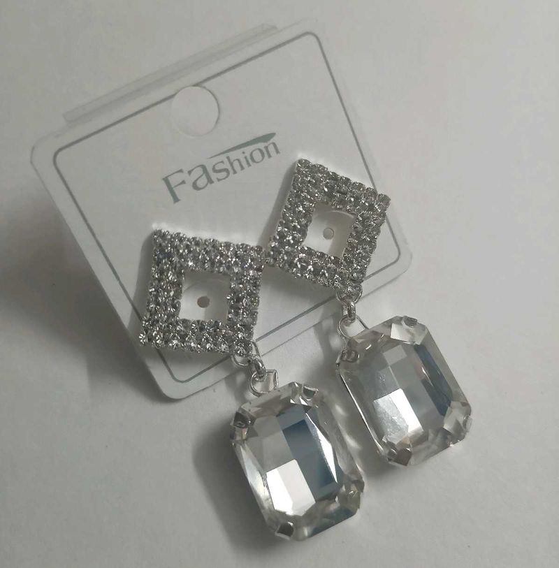 Diamond Silver Earrings