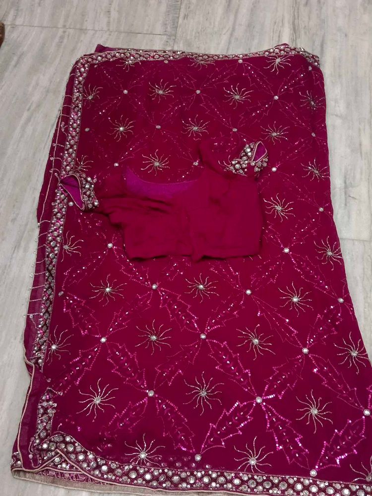 heavy party wear saree