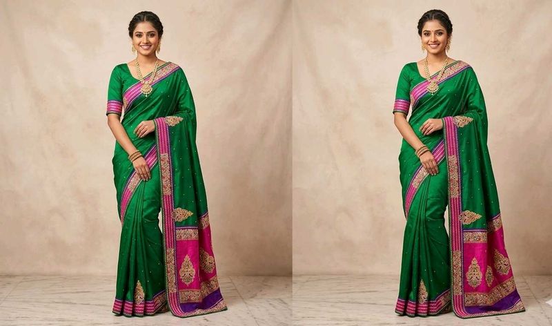 Elegant Green Silk Saree