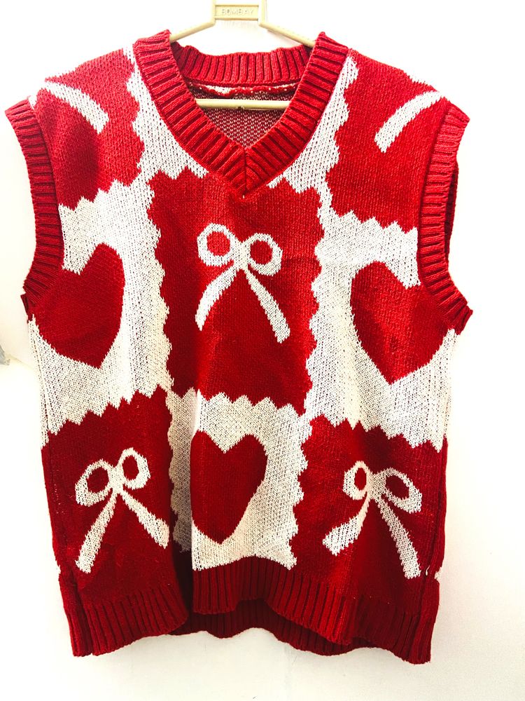 URBANIC Festive Korean Knit Sweater Vest