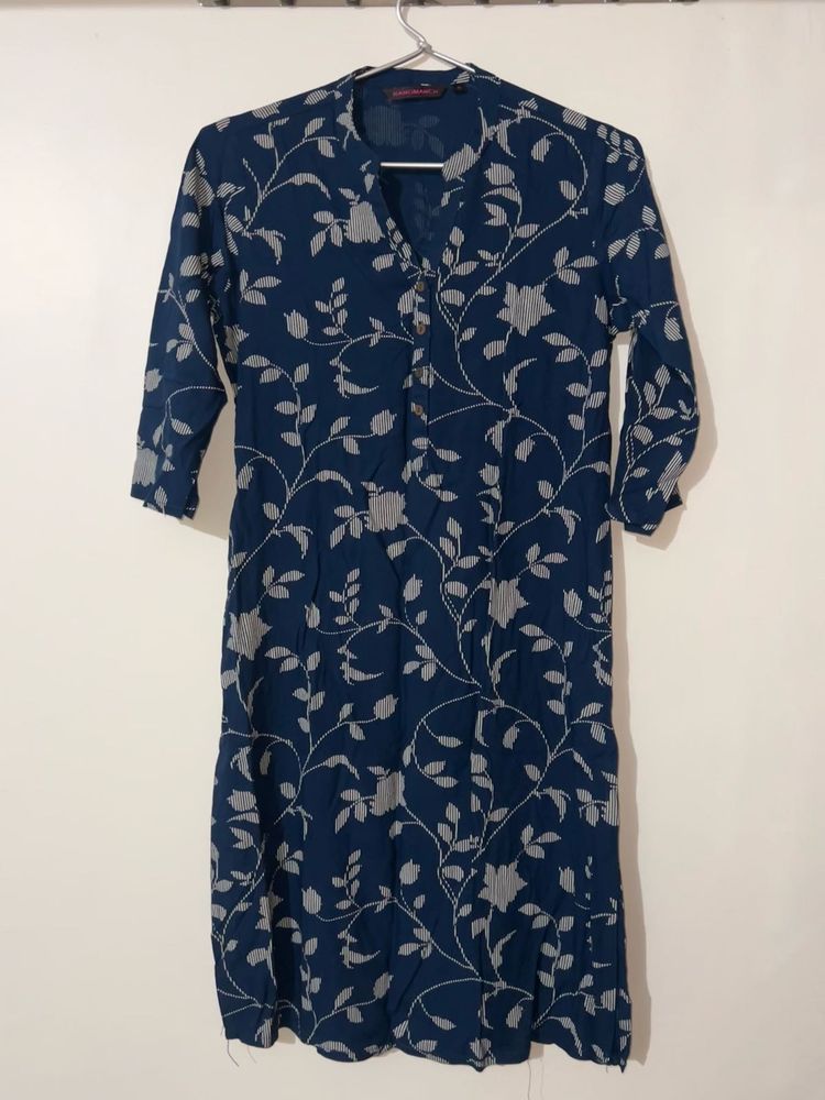 Blue Floral Print Kurti