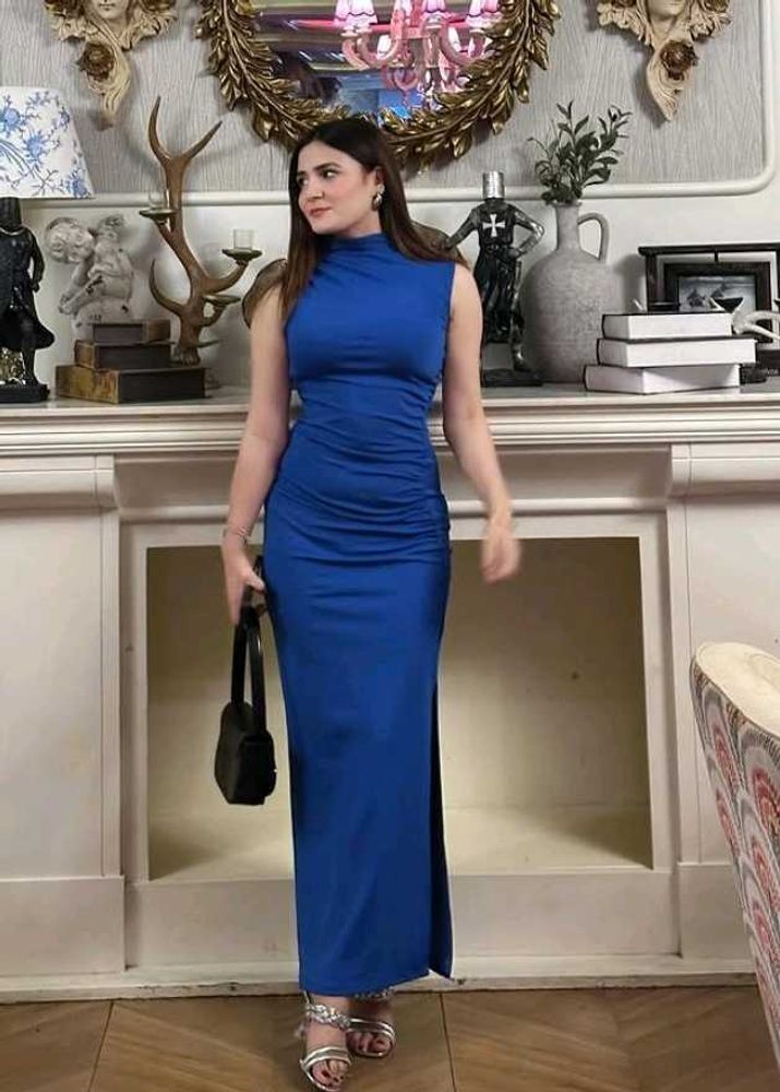 blue bodycon dress