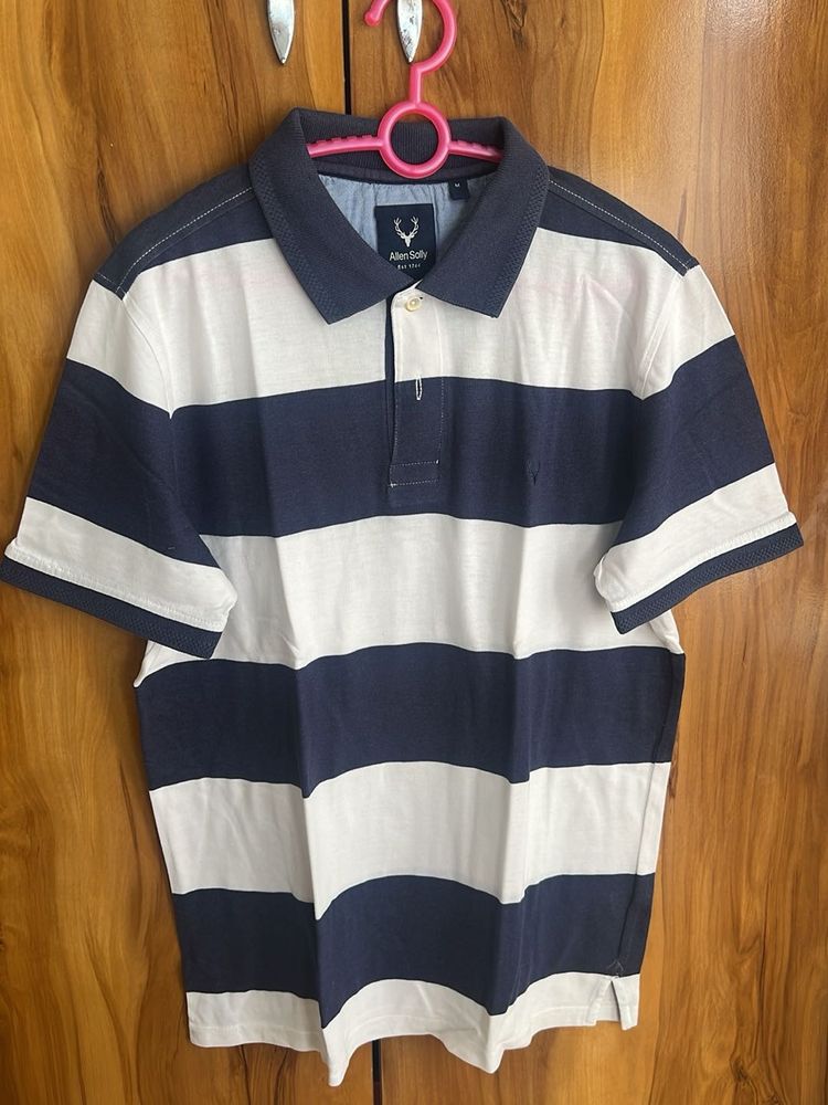 Allen Solly Striped Polo T-Shirt-M size