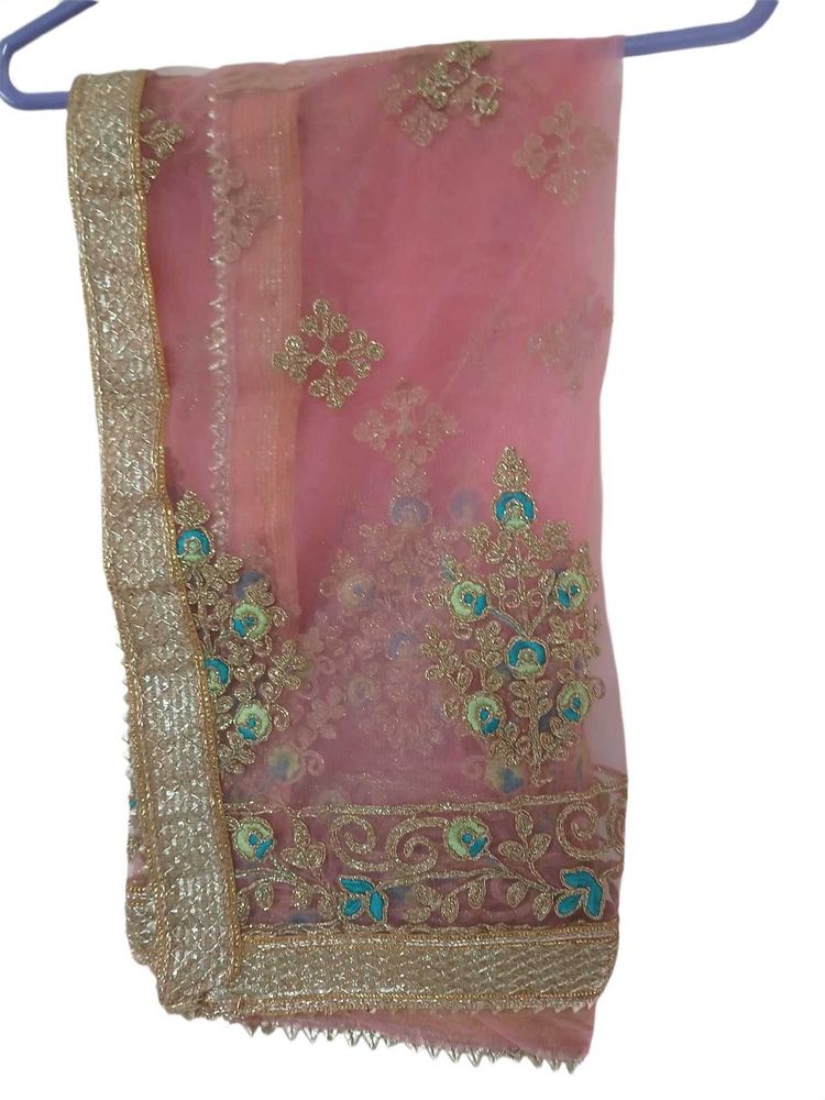 Beautiful Pink Embroidered Dupatta