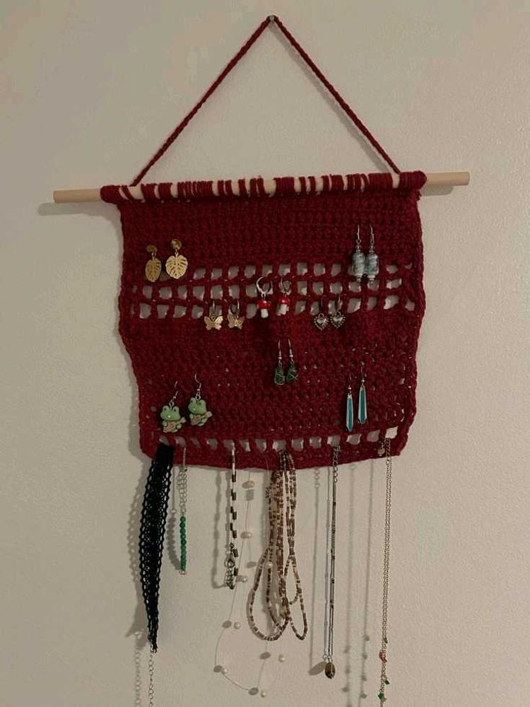 Handmade Crocheted Jewelry Organizer