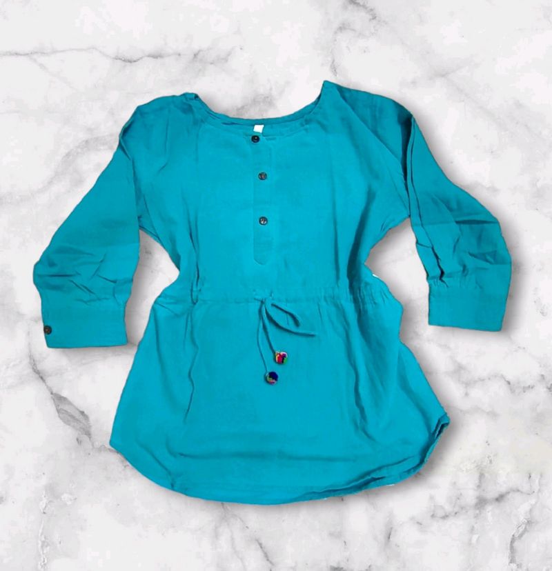 Teal Button-Down Tunic