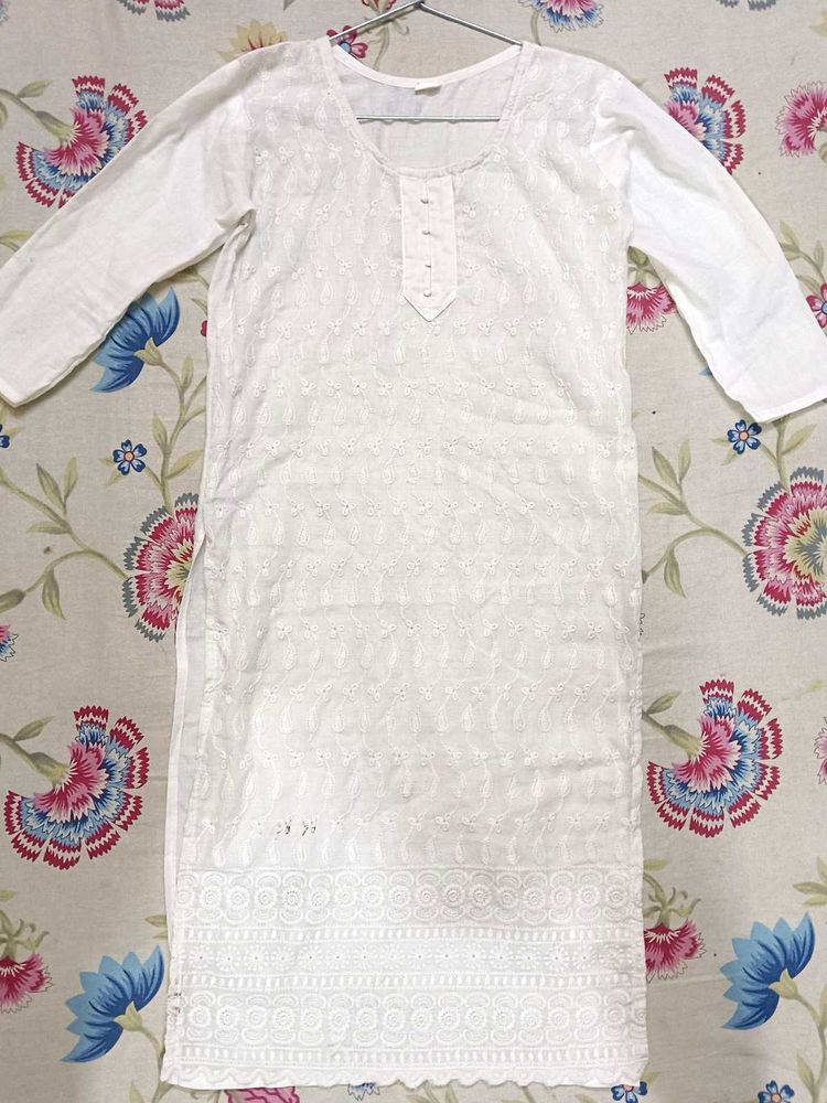 White Chikankari Kurta