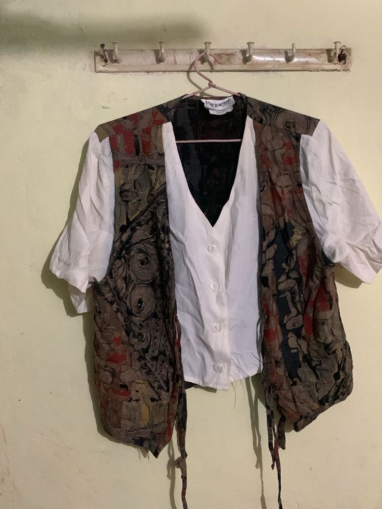 Vintage Print Vest Top Set