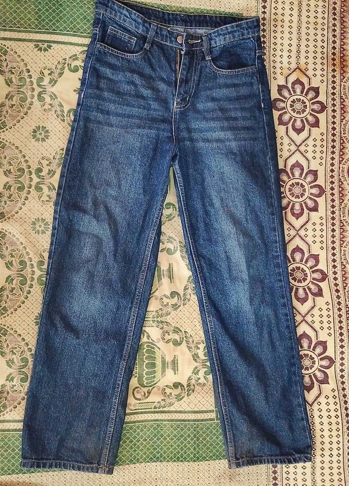 Blue Wash Straight Leg Jeans